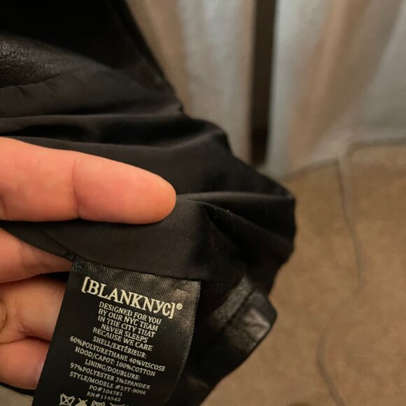 BLANK NYC Vegan Leather bomber jacket - Black Wmn's LG - Picture 6 of 7